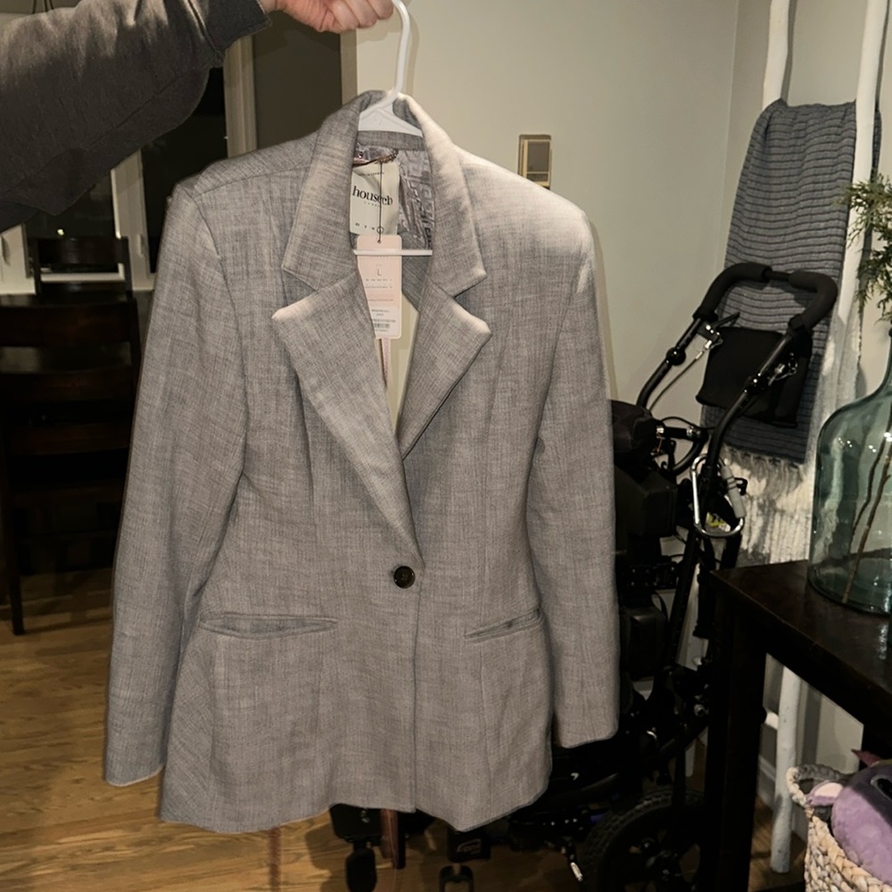 COPY - Gray blazer with open back